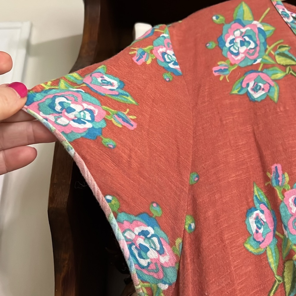 MATILDA JANE Brown/Green/Pink/White Floral Looks To Frill Dress, Size XXL, GUC. - Picture 9 of 12